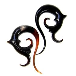 Buffalo Horn Floral Twist Ear Expander 0g - Sold as a Pair