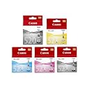 Canon CLI521 PGI520 5 Pack inc Black Cyan Magenta Yellow and PGI-520 Black for Pixma MP540 MP560 MP550 MP620 MP640 MP630 MP980 iP3600 MP990 iP4600 MX860 iP4700