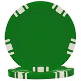 100 5 Spot Blank Poker Chips - Green