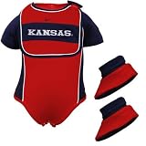 Kansas Jayhawks Nike Baby Creeper Bib and Booties3-6 Months
