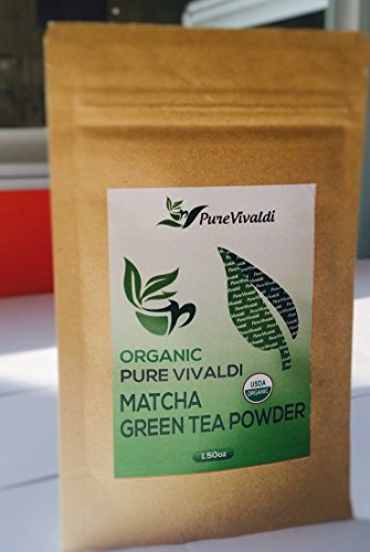 Organic Matcha Green Tea Powder Is A Natral Source Of Energy Booster, Packed With Antioxidant. Our PureVivadi Organic Matcha Green Tea Powder Goes Perfectly With Lattes, Smoothies And Baking (1.5oz)