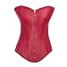 Muka Red Faux Leather Fashion Boned Corset, Gift Idea 