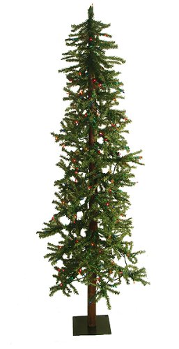 7' Pre-Lit Two-Tone Alpine Artificial Christmas Tree - Multi Lights