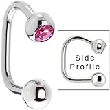 Single Swarovski Pink Lippy Loop Ball Labret