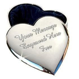 Personalised Silver Plated Trinket Jewellery Box ENGRAVED FREE