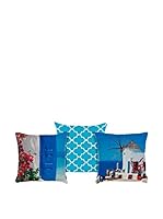 Apolena Set Funda De Cojín 3 Uds. (Azul/Multicolor)