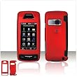 LG Voyager VX10000 Cell Phone Red Rubber Feel Protective Case Faceplate Cover + Free LiveMyLife Wristband