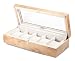 Luxury 5 Watch Storage Case Display Box Burl Wood NEW
