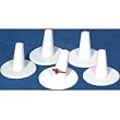 5 White Leather Round Base Ring Finger Jewelry Holder Showcase Display Stands