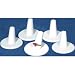 5 White Leather Round Base Ring Finger Jewelry Holder Showcase Display Stands