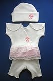 IMAGE OF Happy White and Pink Capri Set (Four preemie and newborn sizes), Small Preemie 3-6 lbs