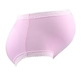 CANIS マタニティショーツ 妊娠中の女性のための柔らかく、滑らかで快適なモーダル綿レースの下着 産前用マミングショーツ 39週(妊娠初期から臨月まで) (ピンク)