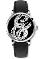 SPRAWL Aanalog Fashion Series Silver Ladies Watches of Genuine Black Leather Strap,Unique Wrist Watch for Women Girls Designed with E