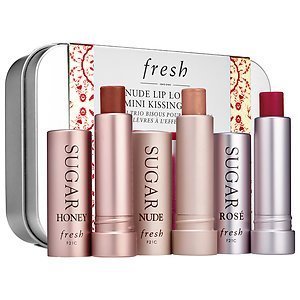 Fresh Nude Lip Lovers Mini Kissing Trio, Sugar Nude, Sugar Rosé, Sugar Honey Tinted Lip Treatment 3 X 0.08 Oz (2.27g) SPF 15 NEW