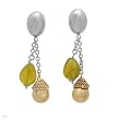 Made in Italy Nice Earrings With 7.20ctw Genuine Chalcedonies Well Made in 14K/925 Gold plated Silver. Total item weight 10.0g Length 56mm
