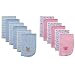 Luvable Friends 6 Pack Baby Burp Cloths, Blue image 1