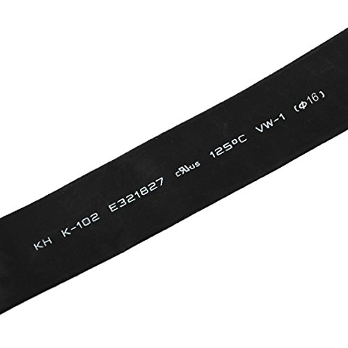 uxcell 16mm Black Polyolefin Insulation Heat Shrink Tubing 6M 19.7ft