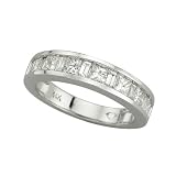 14K White Gold 1 1/4 ct. Baguette and Princess Cut Diamond Wedding Band