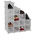 Storage Solutions 0743PFR4 15 Pair Customizable Shoe Cubby, Frost