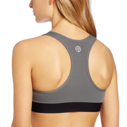 Zumba Fitness LLC Women's Allure V-Bra Top, Gravel, X-Large