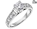 Diamond Cathedral Engagement Ring 3/4 Carat (ctw) in 18K White Gold (Certified)