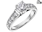 Diamond Cathedral Engagement Ring 1/2 Carat (ctw) in 18K White Gold (Certified)
