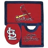 St. Louis Cardinals Combo 3 Piece Bath Rug Set and Shower Curtain