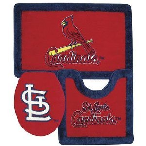 St. Louis Cardinals Combo 3 Piece Bath Rug Set and Shower Curtain