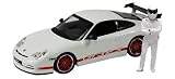 Minichamps Top Gear 1:43 Scale Porsche 911 GT3 RS Diecast Car (White with Red Stripe) with The Stig Figure