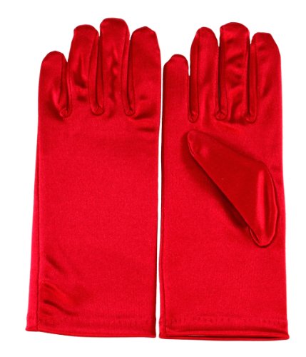 Fancy Girl's Satin Wrist Length Gloves