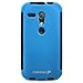 Fosmon HYBO-SNAP Durable Full Body Protection Hybrid Case with Built-In Screen Protector for Motorola Moto G (1st Generation Only) / Motorola DVX - Retail Packaging (Blue)