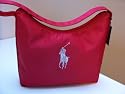 Ralph Lauren Red Nylon Zippered Handbag