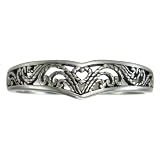 Elegant Sterling Silver Victorian Filigree Heart Ring (sz 4-15)