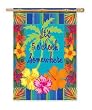 It's 5 o'Clock Somewhere Artistic Blend Regular Size Applique Flag