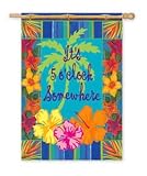 It's 5 o'Clock Somewhere Artistic Blend Regular Size Applique Flag