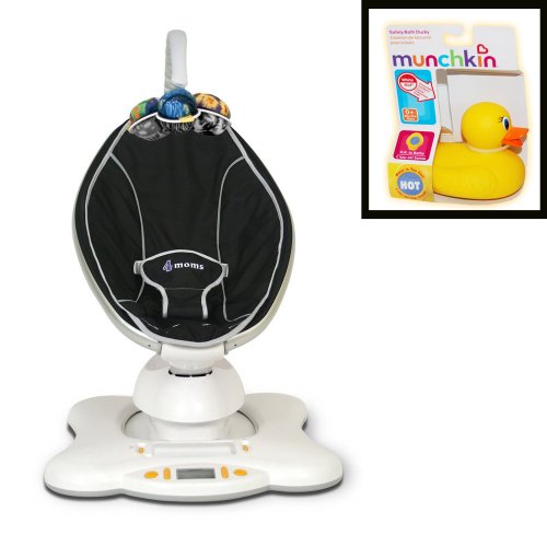 Buy Low Price DBR 4Moms Mamaroo Infant Seat (Black) With Bonus Munchkin ‘White Hot’ Duck Bath Toy B004XQUHV4