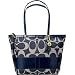 Coach Signature Stripe Book Shoulder Bag Tote 12546 Denim