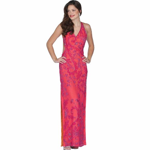 Formal Evening Gown. Beaded Halter Dress for Prom - Party - Wedding by Sean Collection (8274)