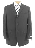 Review Calvin Klein  / Calvin Klein Mens Single Breasted 3 Button Gray Pinstripe Wool Suit - Size 42R
