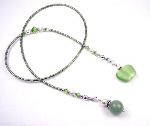 Teachers Gift: An Apple for the Teacher Beaded Swarovski Crystal Bookmarks - Book Things in Sterling Silver