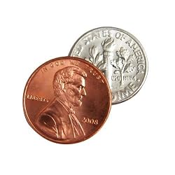 Dime and Penny Disappearing Illusion Magic Trick