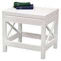 X-Frame Bathroom White Stool - White