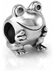Chuvora Sterling Silver Smile Frog Bead Charm Fits Pandora Bracelet