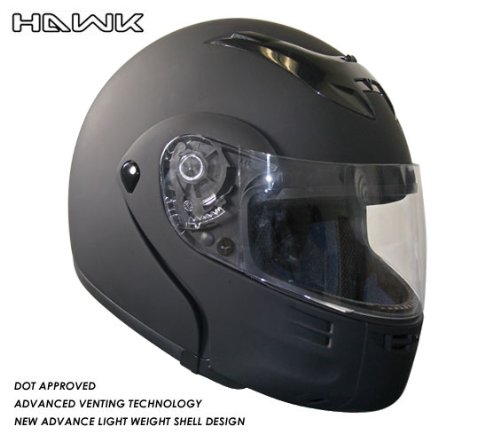 Advance HAWK Black Matte Full Face Modular Motorcycle Helmet - Size : Medium