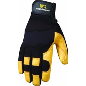 Wells Lamont 3215S Hook and Loop Wrist Closure, Work Glove with Grain Deerskin with Spandex Back, Small