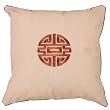 Decorative Handmade Beige Cotton Cushion Cover / Pillow Sham - Chinese Symbol of Long Life