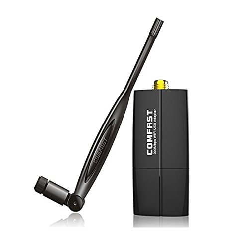 COMFAST Mini 300Mbps WiFi Transmitter Receiver USB 5dBi Antenna WiFi Wireless Network Card 802.11 n/g/b LAN Adapter RTL8191EU Chipset For Desktop/Laptop Black