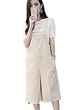 【TPGROWIN】 マタニティウェア オーバーオール サロペット ゆったり 妊婦服 7分丈 ストレッチ ズボン ワイドパンツ デニム 全4色 (Free, カーキ)