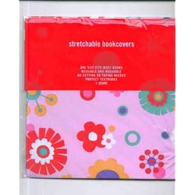 STANDARD Sized Fabric Book Cover Pink Flower Print (Fits Most Elementary and Smaller Middle School Textbooks up to 8 x10 inches)
