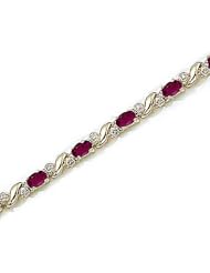 14kt Yellow Gold Oval Ruby and Diamond Bracelet
